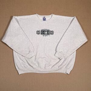 Vintage Ohio University Bobcats College Champion Sweatshirt Crewneck Gray XXL